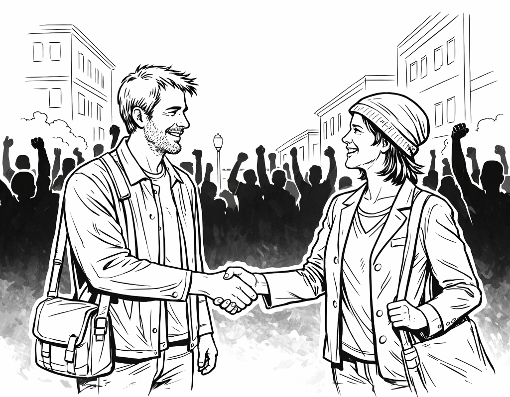 Handshake between campaign supporters